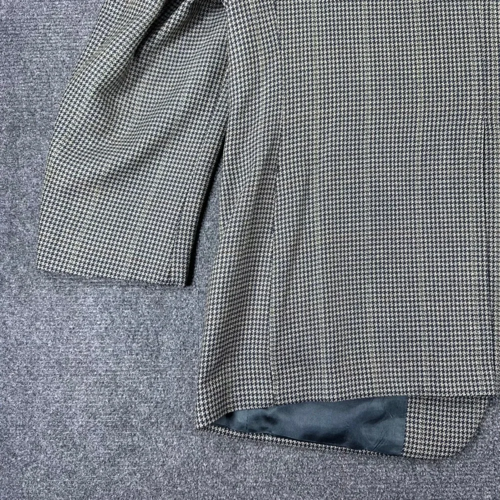 Jos. A. Bank Blazer Mens 44R 44 Regular Brown Houndstooth Wool Sport Coat Jacket